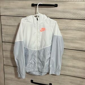 Girls small white and silver Nike jacket